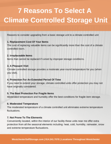 Climate Controlled Units at Tarrytown Self Storage
